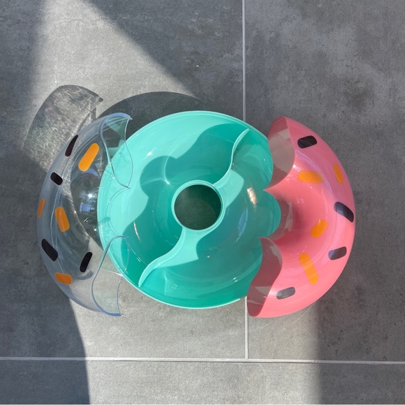 Container: Donut shape Teal and Pink with Sprinkles Perfect for Coffee Table - Picture 4 of 5